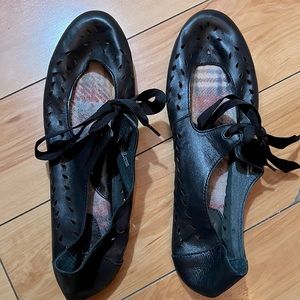 Black Born perforated ballet flats, size 11.